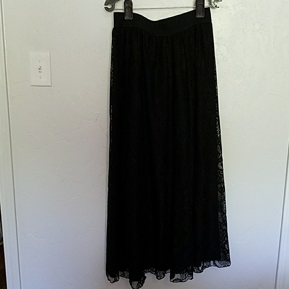 Lularoe black lace maxi skirt